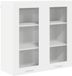 vidaXL Armoire murale avec 2 portes vitrées Blanc 80 x 31 x 80 cm Bois traité