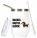 Mug Teckel Bol pour chien avec couvercle et paille, Acier inoxydable, 350ml