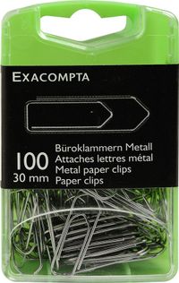 Exacompta 5x Doos met 100 metalen paperclips 30mm - Zilver