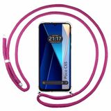 Tumundosmartphone Transparante beschermhoes voor Xiaomi Poco C65, met koord, fuchsia