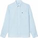 Lacoste Homme CH5692 Chemise Manches Longues en Lin Premium Col Classique Uni Bleu Coupe Regular Taille 39