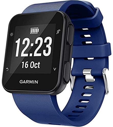 Gosuper Band Compatibel met Garmin Forerunner 35, Soft Silicone Horloge Band Vervangende Band voor Garmin Forerunner 35 Smart Watch, Fit 5.11-9.05 Inch (130mm-230mm) Pols, Garmin Forerunner 35, marineblauw