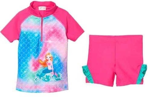 Playshoes zwemset Zeemeermin UV werend roze 2 delig | 4010952537741
