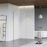 Fortifura Galeria inloopdouche - 60x200cm - helder glas - plafondarm - PVD - geborsteld RVS