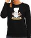Bellatio Decorations foute kersttrui/sweater dames - Oliebollen bakker - zwart - kabouter/gnoom XS
