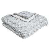 Atmosphera Sprei/deken/plaid - zilvergrijs - polyester - 120 x 160 cm - geknoopt motief