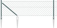 vidaXL Gaashek met grondpennen, 25 x 0,8 m, PVC-Coated Staal, Groen