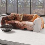 PETTI Artigiani Italiani - Sprei voor tweepersoonsbed, lente en zomer, lichte deken voor tweepersoonsbed, laken, marmer taupe, 100% Made in Italy