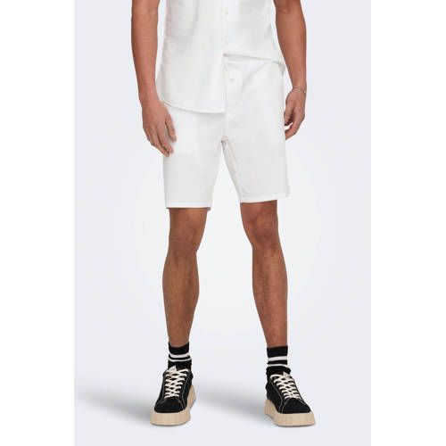 ONLY & SONS ONSLINUS Linen Blend Shorts - Bright White