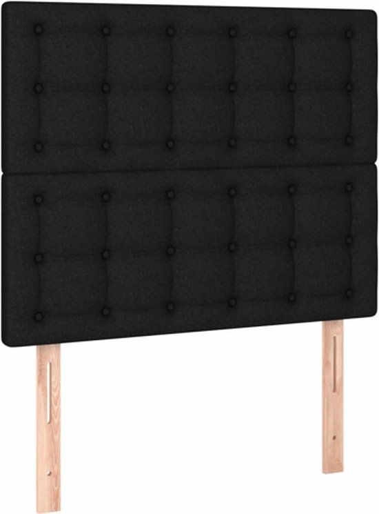 vidaXL Hoofdbord Zwart Stof 90x5x118/128 cm