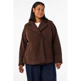 Zizzi teddy jas Plus Size - donkerbruin