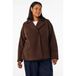 Zizzi teddy jas Plus Size - donkerbruin