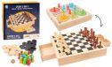 3 jeux en 1 : Dames, échecs et Jeu de petits chevaux