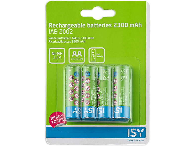 ISY ISY Oplaadbare Aa-batterijen 2300 Mah 4 Stuks (iab-2002)