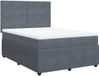 vidaXL Boxspringbed met matras, fluweel, donkergrijs, 160x200 cm