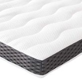 Amazon Basics Topper, comfortabel, traagschuim, pluche, met bandjes, 7 x 160 x 200 cm, wit