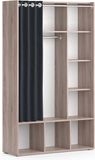 Vicco Luigi Kledingopslagkast – 38 x 178.1 cm met gordijn kledingroede Sonoma