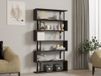 Hanah Home Stijlvol antraciet boekenplank, 90 cm x 162,6 cm x 22 cm, 100% melamine gecoat particle board, 18 mm dik, wandmontage, meerdere planken voor extra opslag