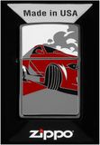 Zippo Stormaansteker - Racing Car, geborsteld chroom, embleem