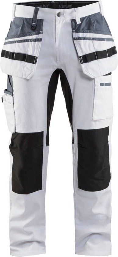 Blåkläder Schilders werkbroek met stretch 1910-1000 - Wit/zwart - C50