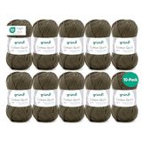Gründl Wol Cotton Quick uni - dunne wol voor haken - breigaren - haakgaren - glanzend en huidvriendelijk - 100% katoen - 10 bollen 50 g / 125 m - naalddikte 3-4 - zwartgroen
