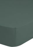 Good Morning hoeslaken effen kleur - 1 persoons 80x200 cm - Olijfgroen - 100% Katoen renforce
