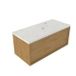 Saniclass Ensemble de meubles de salle de bain avec cadre en bois - 100x45x43cm - Plateau de lavabo en marbre Dia poli (blanc) - 1 trou de robinet - 1 tiroir - chêne mat naturel (bois) SW1420769/SW728218