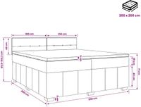 vidaXL Boxspringbed met matras en hoofdbord, blauw, 200 x 200 cm, stof