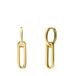 Lucardi Dames Zilveren goldplated oorringen met hanger ovaal