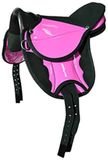Lexhis Synthetic Shetty Girth+ations+stirrups English Zadel Zwart, Roze 12''