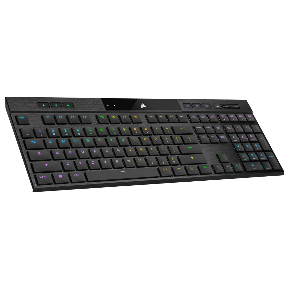 Corsair K100 AIR RGB - Gaming Keyboard - AZERTY French - USB, RF Wireless, Bluetooth - Black