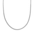 SINGULARU - Lisse S ketting - Ketting van roestvrij staal of roestvrij staal met 18 kt verguld - One Size platte ketting 40 cm met verlengstuk - Verschillende afwerkingen