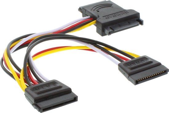 Roline SATA (m) - 3x SATA (v) voeding splitter - 0,30 meter