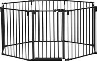 Homcom PawHut Huisdierenspeelpen 482,5x2x76cm Staal Zwart