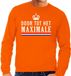 Bellatio Decorations Oranje Door tot het maximale sweater - Trui voor heren - Koningsdag kleding M