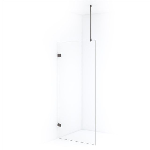 Maxaro Inloopdouche Diamond 90cm 8mm Helder Veiligheidsglas Zwart Metaal