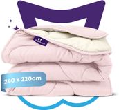 Slaapspeciaal Eazydekbed Series Roze/Creme - Dekbed zonder Overtrek - Wasbaar Dekbed - Zomerdekbed - Hoesloos Dekbed - 2 in 1 Dekbed - Dekbed met Vaste Overtrek - Duo Kleur Dekbed - 240x220 cm
