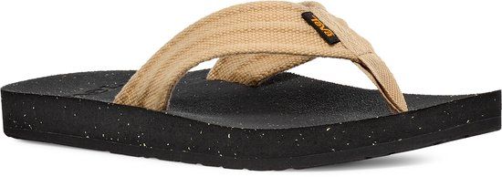Teva M REFLIP CANVAS Heren Teenslippers - Zwart/Beige - Maat 40.5