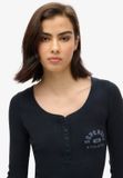Superdry Athletic Button Down Longsleeve Top Dames Eclipse Navy