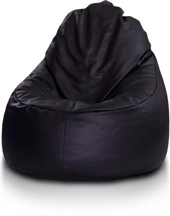 Viking Choice Zitzak beanbag zwart kunstleer - 75x70x30 cm - Loungestoel Zitkussen