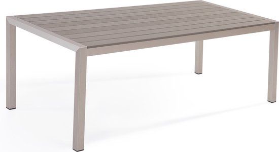 Beliani VERNIO - Tuin Eettafel - Grijs - 180x90cm - Aluminium - 6 Personen