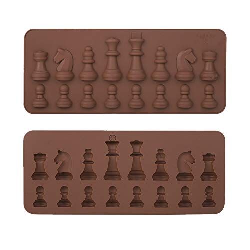Duokon 2 stks Siliconen Chocolade Vorm Internationale Schaakvormen Chocolade Cake Jelly Ice Fondant Vorm Bakken voor DIY Candy Cake Topper Decoratie