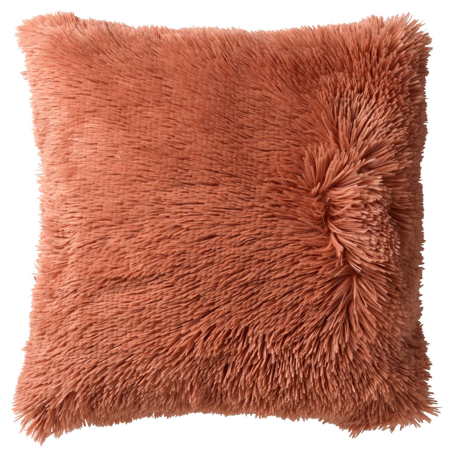 Dutch Decor Fluffy Sierkussen Unikleur Muted Clay - Roze - 60x60 cm