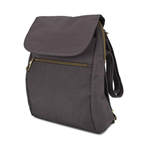 Travelon Bagage Anti-Diefstal Handtekening Slanke Rugzak, Rook, 11 x 13 2, Anti-diefstal Signature Slim Rugzak