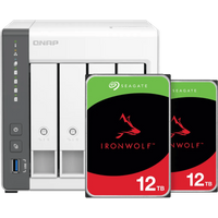 QNAP TS-433-4G + Seagate Ironwolf 12TB Duo Pack