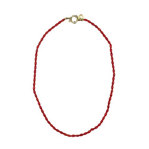 Bonnie Studios gold plated ketting Tommy Coral rood
