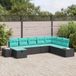 Maison Exclusive - Tuinset met 8 zitplaatsen, zwarte polyrotan loungeset