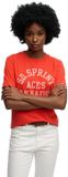 Superdry Vintage Prep T-shirt Dames M (38) Vintage wash red