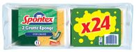 SPONTEX - Sponsschraper - 12 stuks met 2 groene schuursponzen tegen vet - 24 sponzen