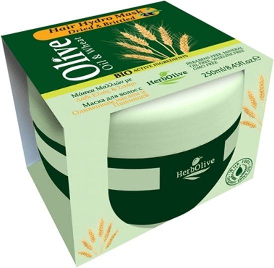 HerbOlive Haarmasker *Olijfolie & Tarwe* Droog & Broos Haar 250ml